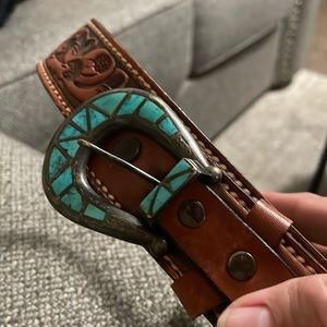 Western genuine leather belt